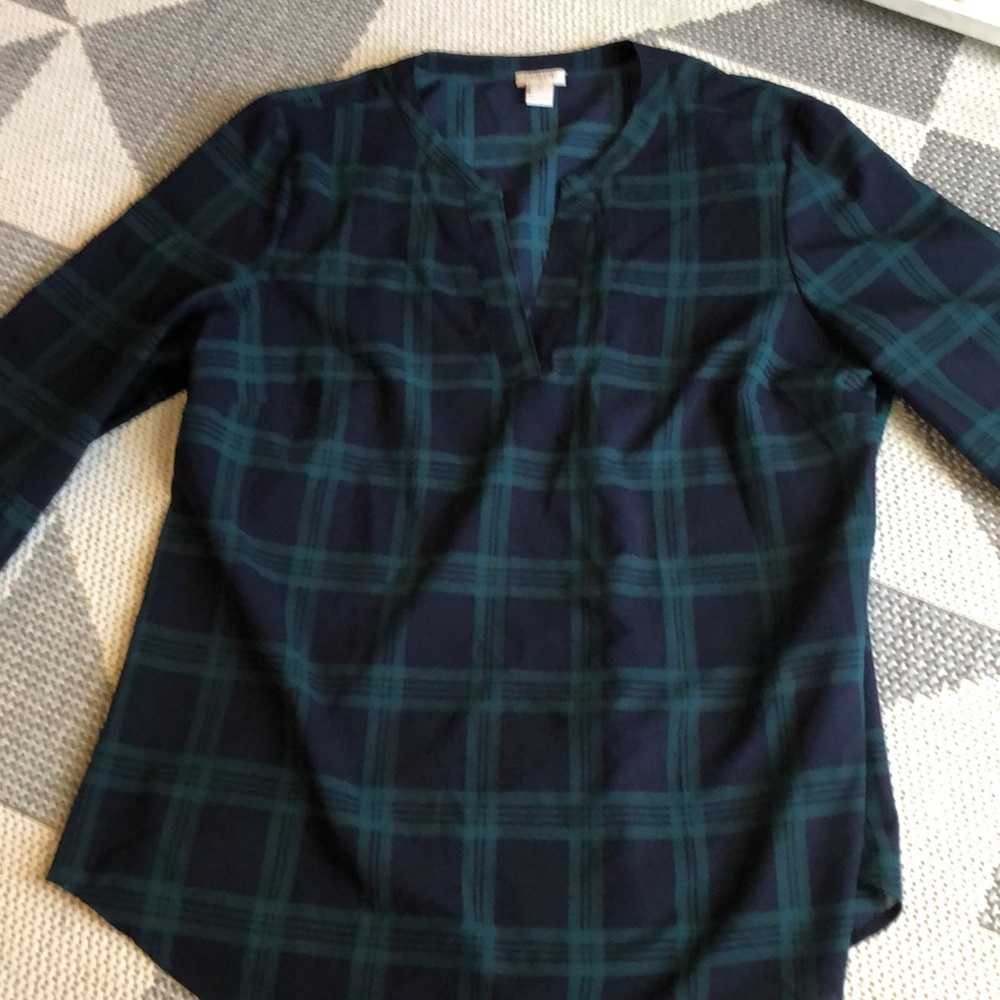 Plaid Jcrew Blouse